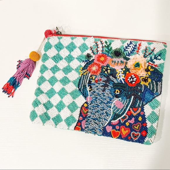 Anthropologie Handbags - ANTHROPOLOGIE Elephant Embellished Pouch